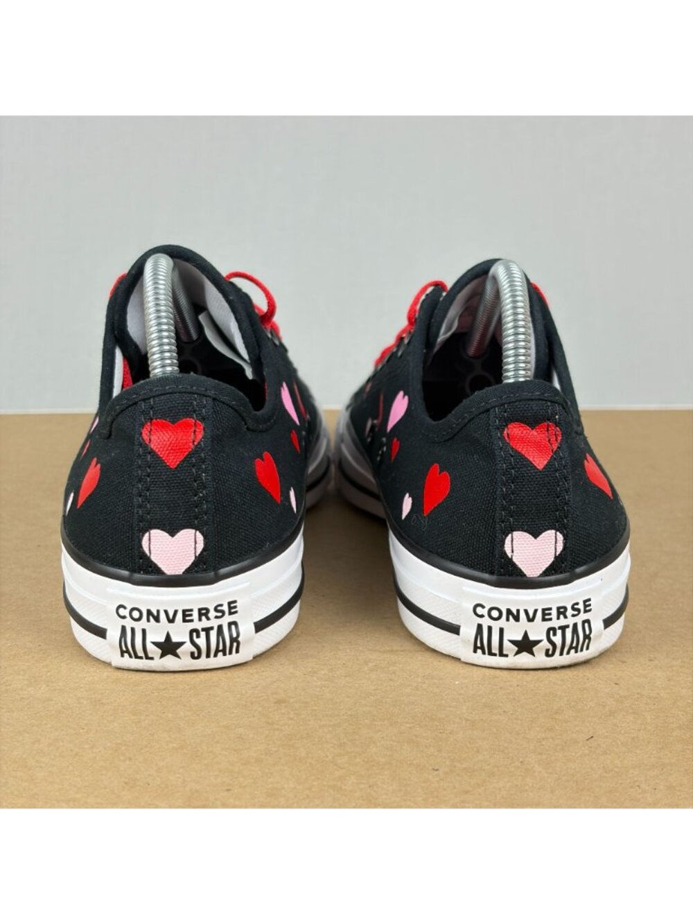 Converse Chuck Taylor All Star Heart Print Sneakers Womens 7 Black Pink Red - Picture 4 of 10